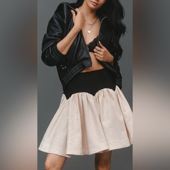 Maeve Dresses & Skirts - Maeve Basque-Waist Knit Jacquard Mini Skirt size s